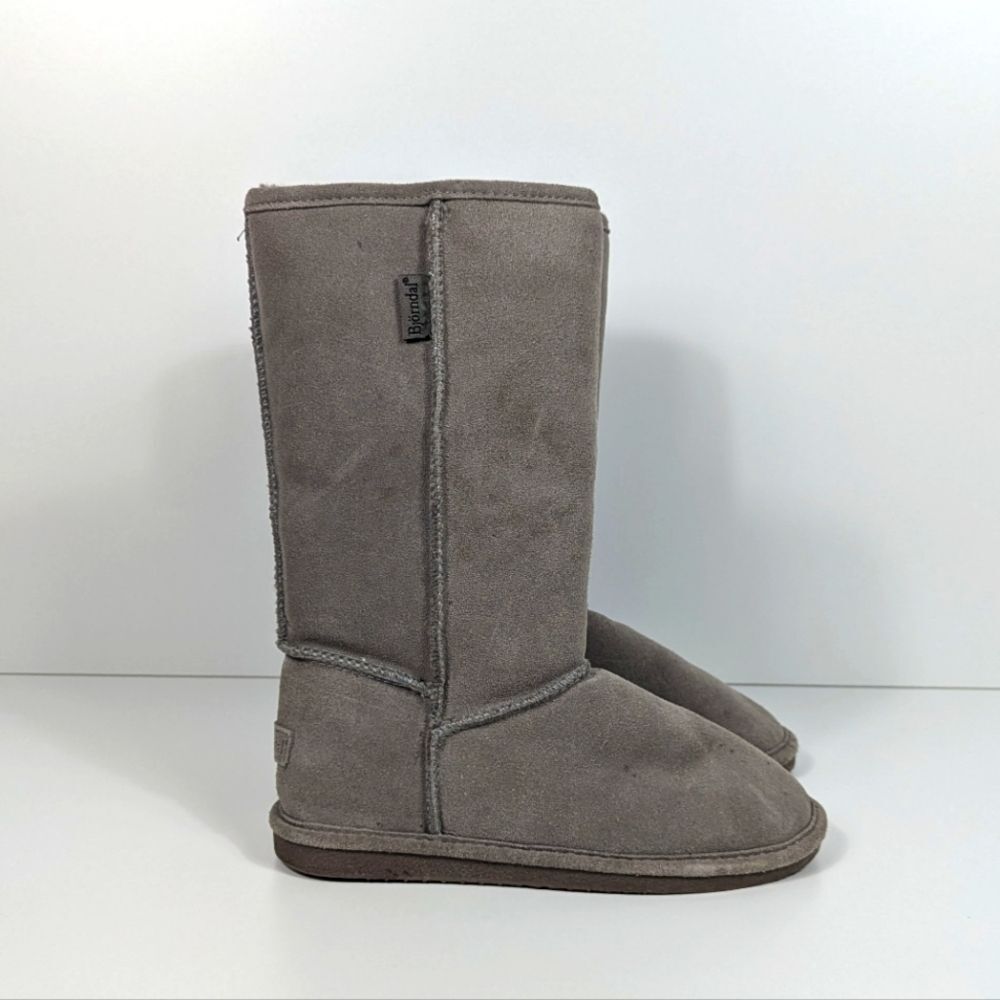 Bjorndal Zoe Brown Taupe Suede Fur Lined Boots Women's 8